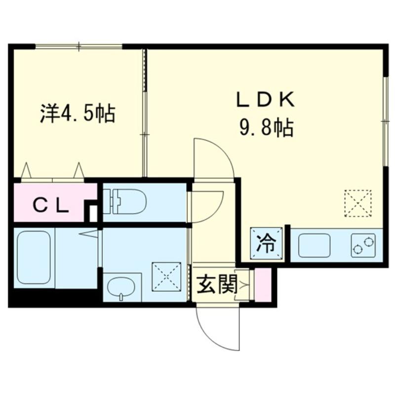 元町アスタ(1LDK/3階)の間取り写真