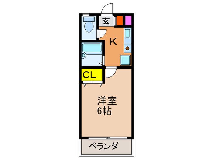 サンフォレストスギモト(1K/1階)の間取り写真