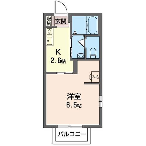 サティオOKUSA(1K/2階)の間取り写真