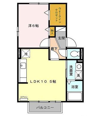 サンルーム戸田(1LDK/2階)の間取り写真