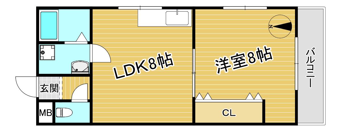 ハイツエムティー(1LDK/4階)の間取り写真