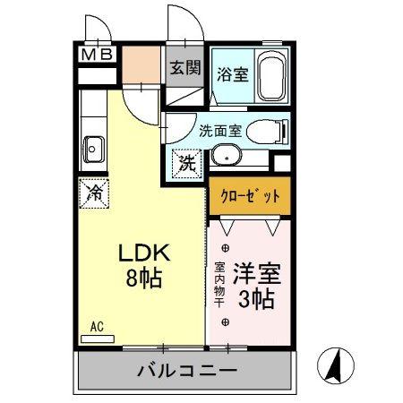 ルミエール(1LDK/3階)の間取り写真