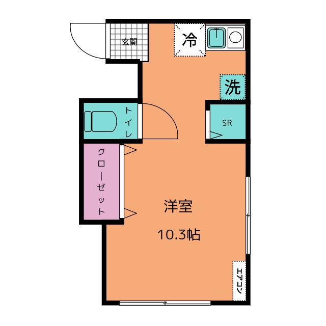 千駄木ハイム(ワンルーム/2階)の間取り写真