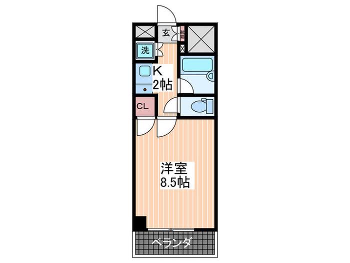 アンビエンテ平松(1K/5階)の間取り写真
