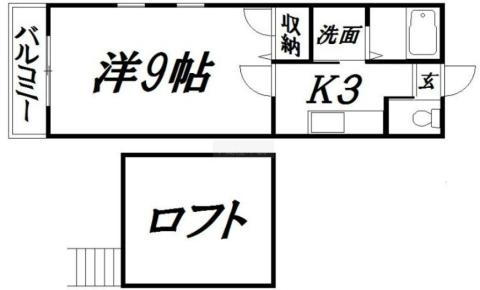 遠州鉄道 さぎの宮駅 徒歩13分 2階建 築21年(1K/2階)の間取り写真