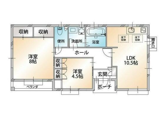 スマイルート港南中央(2LDK/1階)の間取り写真