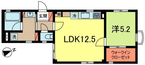 高井戸ユニバース(1LDK/1階)の間取り写真