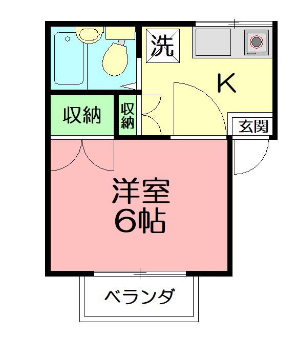 伊勢原シティハウス(1K/2階)の間取り写真