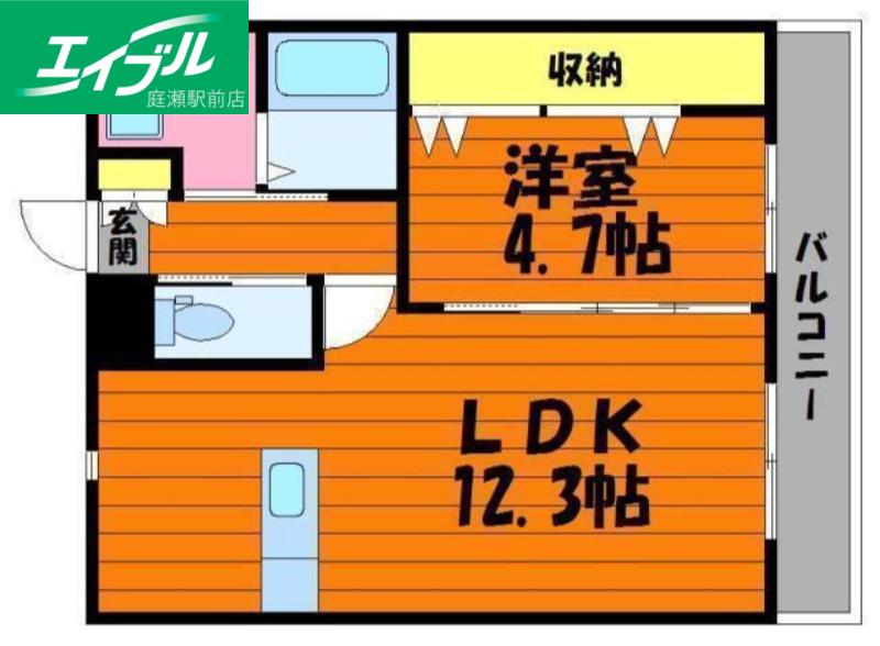 ANTICA BELLA CASA(1LDK/4階)の間取り写真