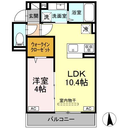ディーブレス横濱岸根公園1(1LDK/3階)の間取り写真