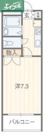 フィネス昭和町I(1K/2階)の間取り写真