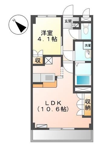 スカイハイツN(1LDK/1階)の間取り写真