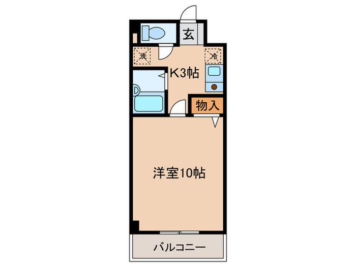 ホワイトクラウドⅡ(1K/4階)の間取り写真