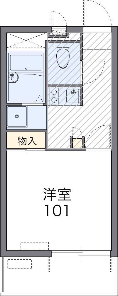 レオパレスオネスティIII(1K/1階)の間取り写真