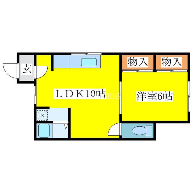 コーポK(1LDK/1階)の間取り写真