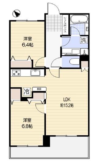 二の坂シティハウス(2LDK/3階)の間取り写真