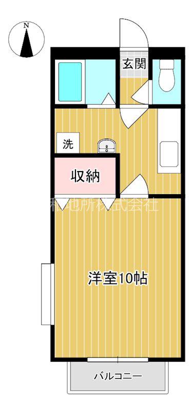 KNハイツ(1DK/1階)の間取り写真