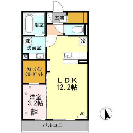 ラ・フェリーチェ(1LDK/2階)の間取り写真