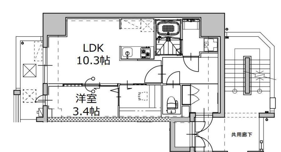 ミラージュパレス天満橋(1LDK/2階)の間取り写真
