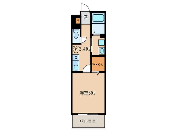 DハイムSAGA(1K/1階)の間取り写真