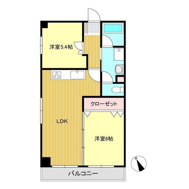 ロハス星川(2LDK/6階)の間取り写真