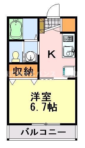 フェリーチェ蘇我(1K/1階)の間取り写真