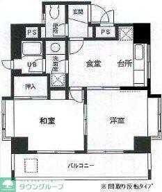 ジュネパレス平塚第一(2DK/9階)の間取り写真