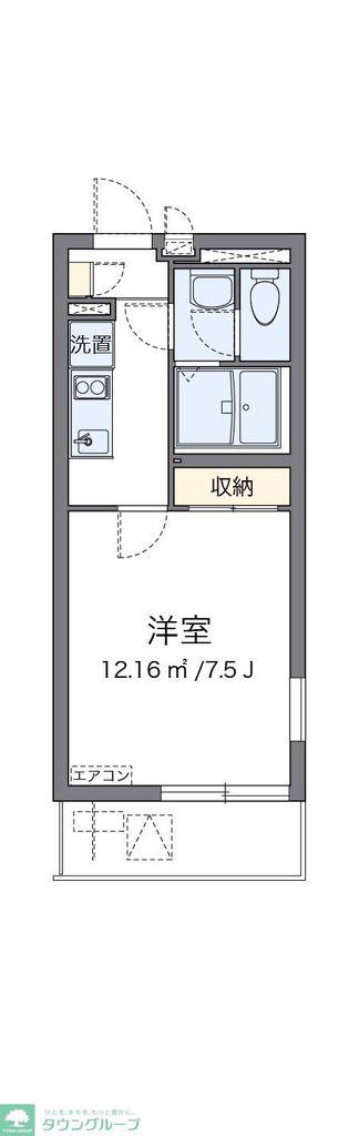 クレイノプレミール(1K/1階)の間取り写真