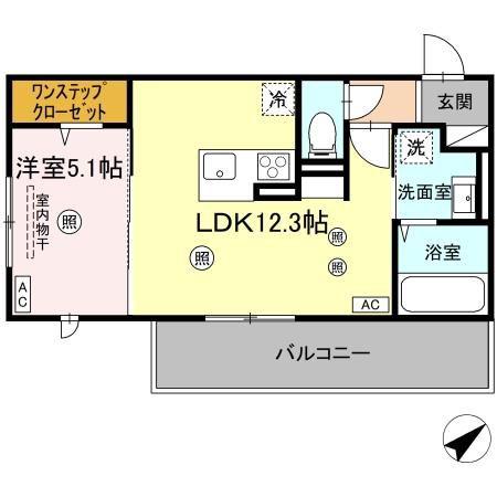 SARASA(1LDK/2階)の間取り写真