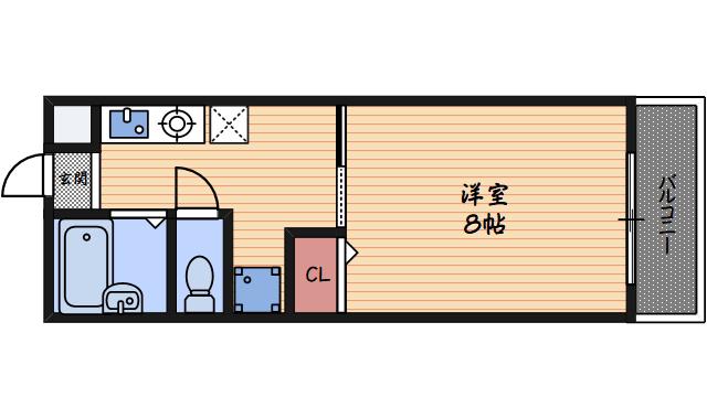 グリーンハイツ(1K/2階)の間取り写真