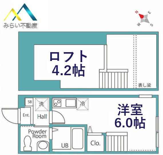 ハーミットクラブハウス和田町II(ワンルーム/1階)の間取り写真