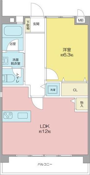 RESENCE SHIMIZU(1LDK/2階)の間取り写真