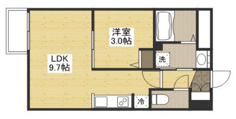 月光矢賀ソレイユサイド 参番館(1LDK/3階)の間取り写真