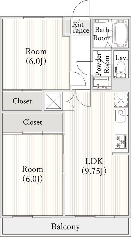 CITY COURT 吉祥寺(2LDK/1階)の間取り写真