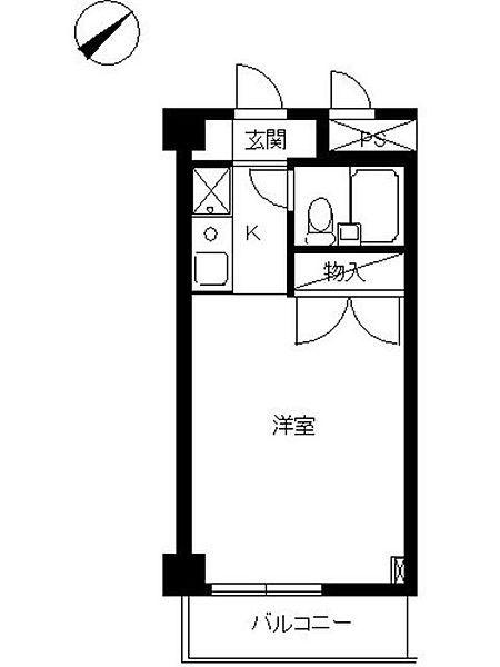 スカイコート生麦(1K/10階)の間取り写真