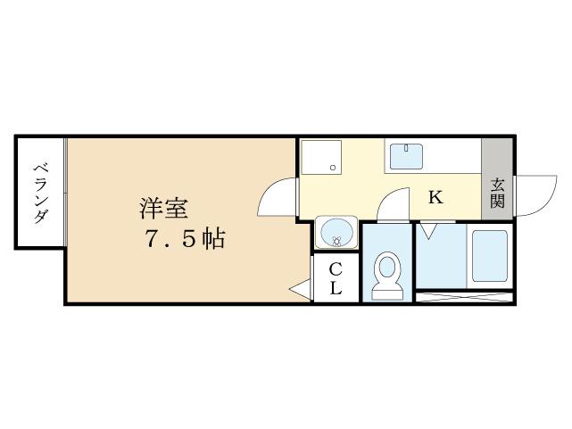 グローリィ・吉山(1K/1階)の間取り写真