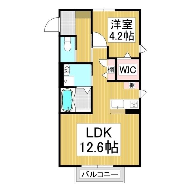 ブリランテB(1LDK/2階)の間取り写真