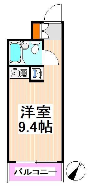 ライオンズマンション雪が谷大塚(ワンルーム/9階)の間取り写真
