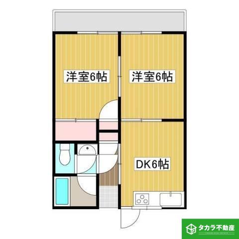 グリーンビル山津(2DK/5階)の間取り写真