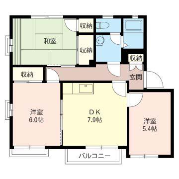 ローゼンハイム湘南C(3DK/2階)の間取り写真