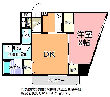 リバティ梅香(1DK/6階)の間取り写真