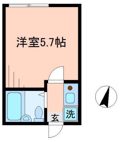 リベルテ東向島(1K/1階)の間取り写真