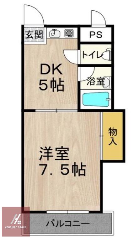 アイワステーションビルVI号館(1DK/3階)の間取り写真