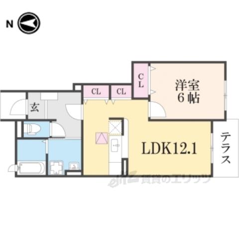 アースフィールド H-Ⅰ(1LDK/1階)の間取り写真