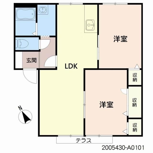 サンシャインハイツA(2LDK/1階)の間取り写真