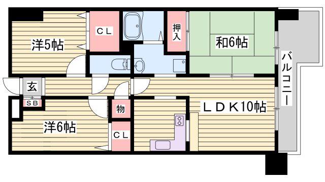 グランプレステージ明石西III(3LDK/4階)の間取り写真
