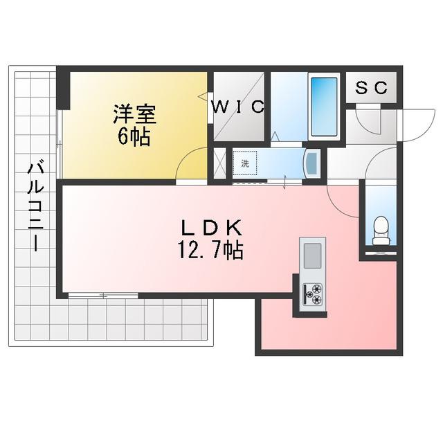 GRAND D-ROOM里山辺(1LDK/3階)の間取り写真