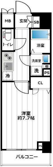 CREST TAPP東十条(1K/2階)の間取り写真