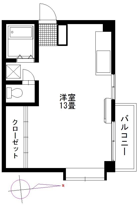 林ビル(ワンルーム/3階)の間取り写真