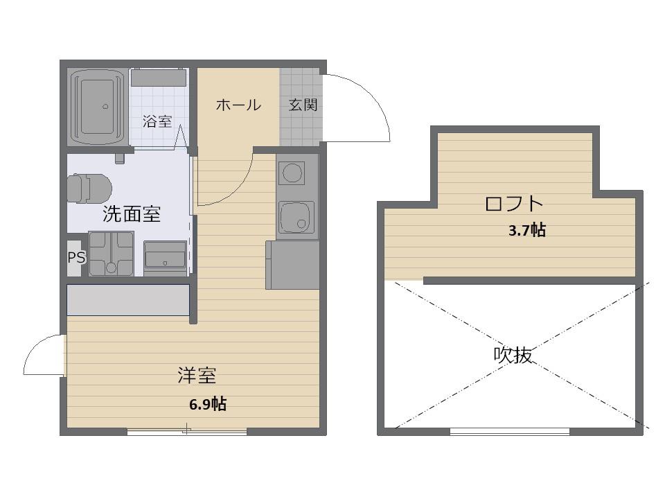 YOKOSUKA COAST RESIDENCE(1K/1階)の間取り写真